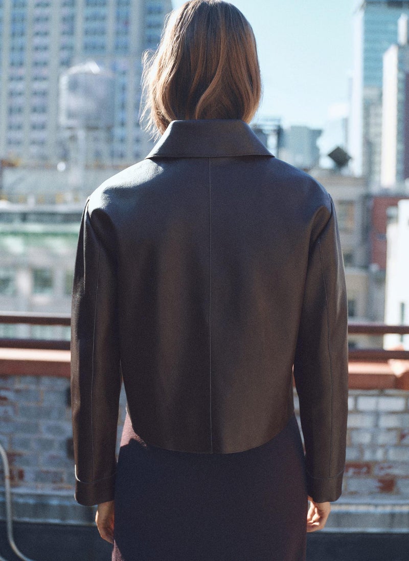 Leather-Effect Pockets Jacket