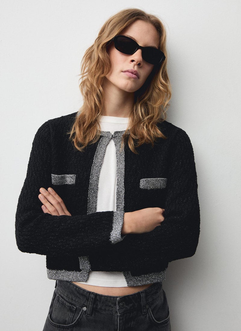 Lurex Detail Knitted Jacket