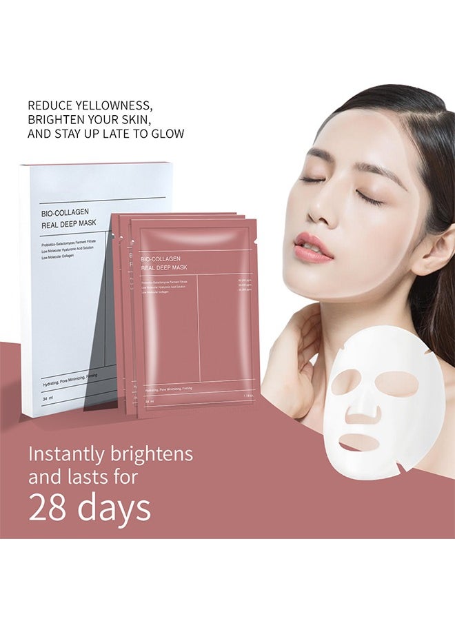 Bio-Collagen Real Deep Mask, Hydrating Overnight Mask, Pore Minimizing, Elasticity Improvement 4ea