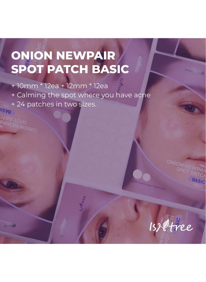 Onion Newpair Pimple Patch Basic (24 Patches) Patches In 2 Sizes | Blemish Care | Spot Care | Water-Resistant For Daily Use