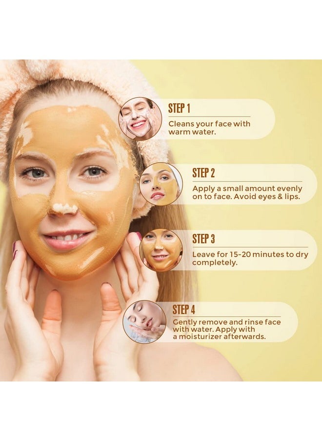 Turmeric Vitamin C Clay Mask # 130G, Blackheads Acne Dark Spots Remover With Turmeric Extract, Turmeric Clay Mud Mask For Glowing Skin, Refining Pores And Controlling Oil
