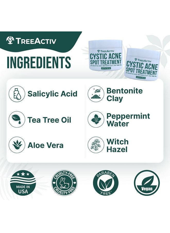 Salicylic Acid Cystic Acne Spot Treatment, 0.5 Fl Oz, Acne Treatment For Face, Acne Spot Cream, Hormonal Acne Treatment, Acne Spot Treatment For Face And Body, Acne Cream For Teens & Adults
