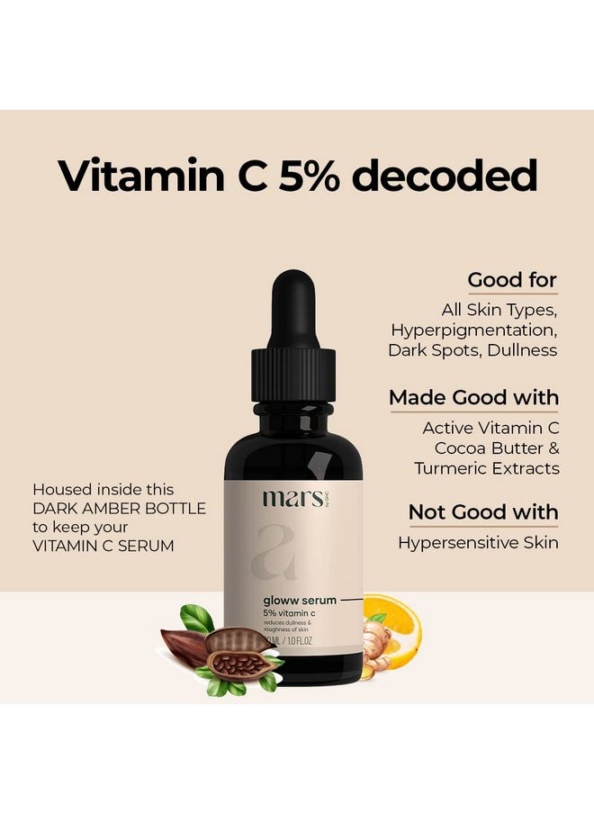 30Ml - Vitamin C Face Serum With Niacinamide For Glowing And Brightening | Targets Hyperpigmentation & Dull Skin