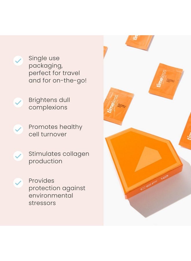 Vitamin C Serum With Vitamin E & Ferulic Acid - 10% Vitamin C Brightening Serum - Face Serum For Oily & Dry Skin - Fragrance-Free Serum For Skin Care - 28 Single-Use Pouches