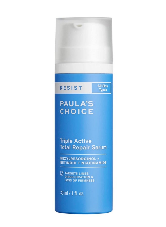 Paula’S Choice Resist Triple Active Total Repair Serum, 3-In-1 Serum For Wrinkles, Dark Spots & Loss Of Firmness With Niacinamide & Retinoid, Fragrance-Free & Paraben-Free, 1 Fl Oz