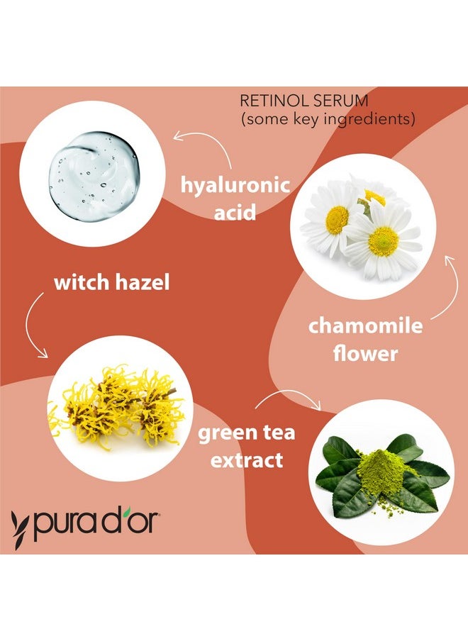 3.3 Oz Retinol Serum - Advanced Skin Care Formula - Anti-Aging Wrinkle Reducer For Radiant Skin - Natural Vitamin A & Collagen Booster - Fine Lines Treatment - Travel Size