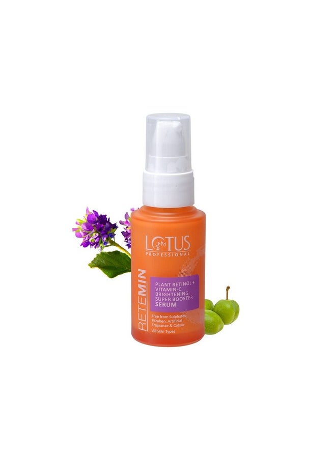 Professional Retemin Plant Retinol + Vitamin C Brightening Super Booster Serum, Whitening And Anti-Ageing, Acne Spots And Blemishes, 30Ml