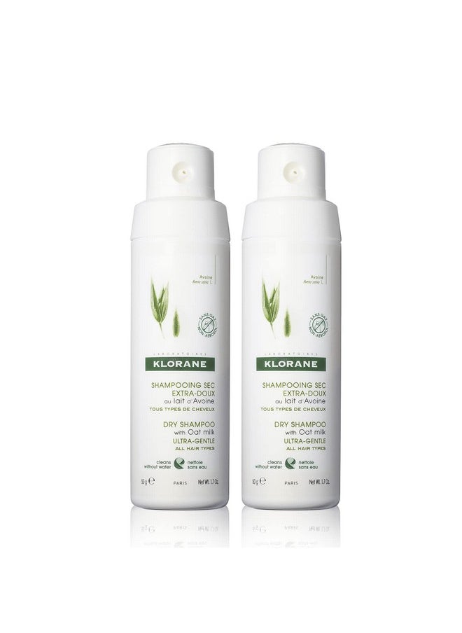 Dry Shampoo With Oat Milk, Non-Aerosol, Loose-Powder, All Hair Types, Ultra Gentle, No White Residue, Paraben & Sulfate-Free Duo (Pack Of 2)