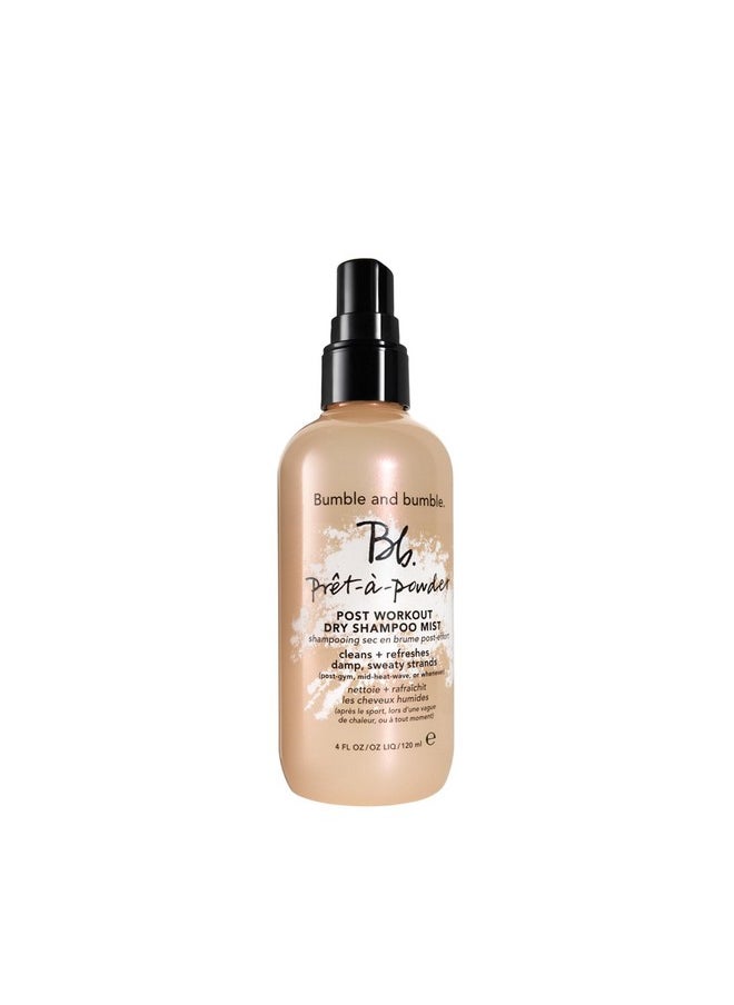 Prêt-À-Powder Post Workout Non-Aerosol Dry Shampoo Hair Mist | Cleanses Sweaty Hair + Eliminates Odor | Curly, Wavy, Straight, 4 Oz.