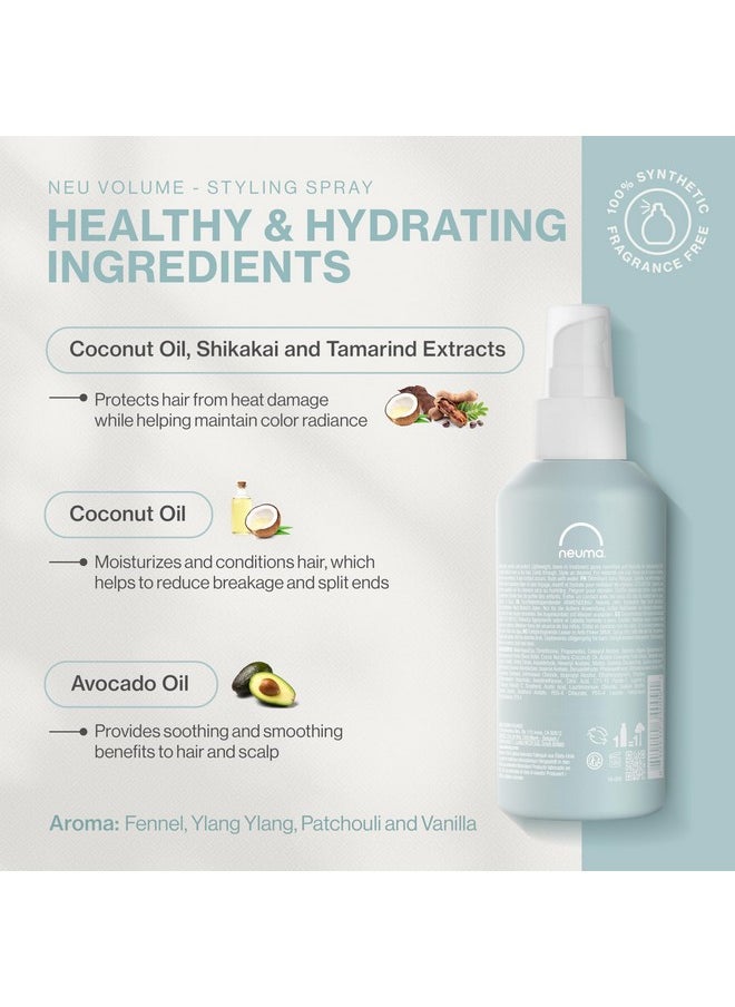 Neu Volume Styling Hair Spray 6.7 Fl. Oz. Heat Protectant Volumizing Spray With Fennel, Ylang Ylang, Patchouli, And Vanilla Scent, Hair Volumizer For Fine Hair