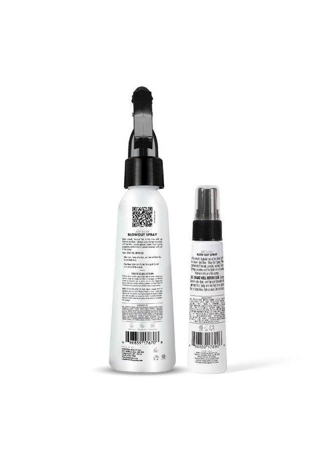 Just Blow - Blow Dry Spray - 6 Oz And 2 Oz Travel Size - Heat Protectant Spray For Hair - Reduces Blow Dry Time, Smoothes And Straightens All Hair Types - Conditions And Adds Shine
