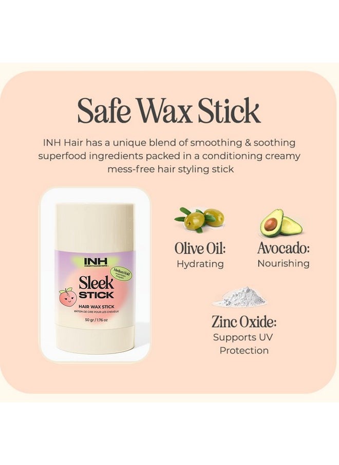 Hair Wax Sleek Stick Finishing & Smoothing Vegan Hair Wax Roller | Mess Free, Travel Friendly Styling Product For Flyaways And Frizz. 1.76 Oz