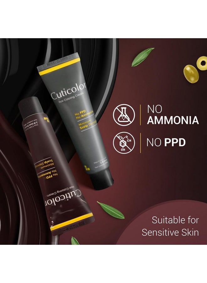 Permanent Hair Color Cream|#1 Dr Prescribed|Suitable For Sensitive Skin|Eco Mechanism To Preserve Scalp Health|No Ammonia|No Ppd|Enriched With Portulaca & Boseivela Extract - Dark Brown(60G)