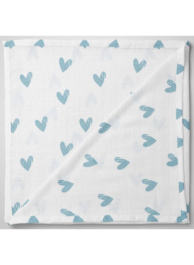 Muslin Swaddle 60Cm*75Cm (Pack Of 2) Rainbow, Hearts