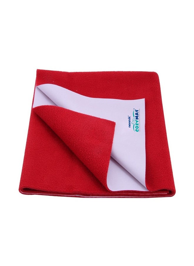 Dry Sheet Quick Waterproof Breathable Bed Protector & Crib Sheet (Size: 70Cm X 100Cm) Cherry Red, Medium