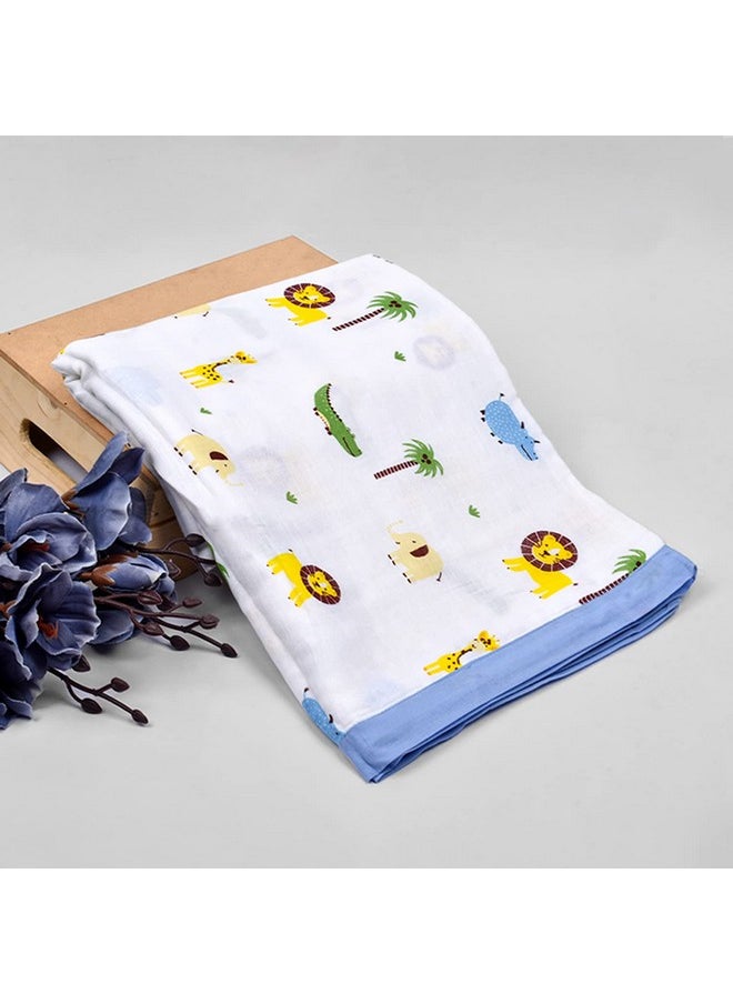 Baby 4 Layer Muslin Dohar- 100X100 Cm | 0-3 Years | Jungle Safari