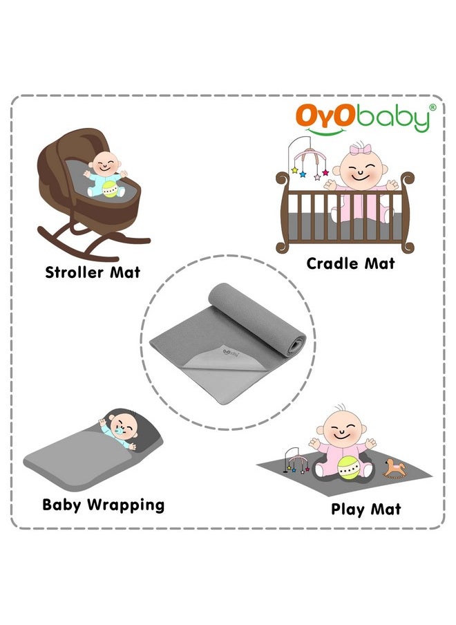 Waterproof Quick Dry Sheet For Baby| Bed Pad | Baby Bed Protector Sheet For Toddler Children (Large (140Cm X 100Cm), Grey)