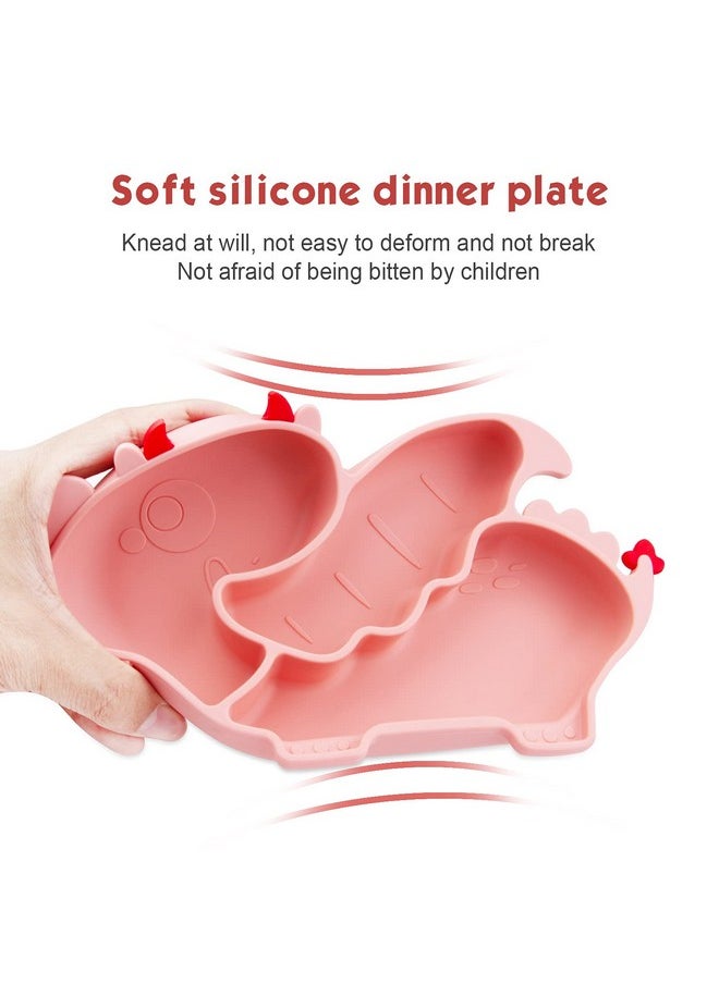 Toddler Plate, Portable Baby Plates For Toddlers And Kids, Bpa-Free Strong Suction Plates For Toddlers, Dishwasher & Microwave Safe Silicone Placemat 9X6X1.5 Inch