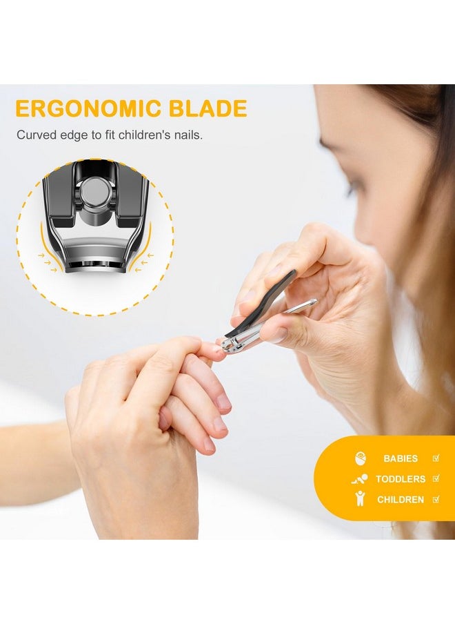 Safe Baby Nail Clippers, Small Jaw Kids Nail Clipper Trimmers For Infants, Child And Toddlers, Precision Nail Grooming Tool For Tiny Fingers And Toes - Black