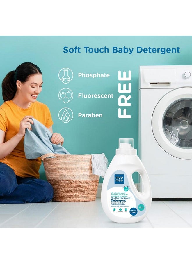 Mild Anti Bacterial Baby Liquid Laundry Detergent, Food Grade, Hypoallergenic Free, Soft On Hands (Bottle, 1 Litre)