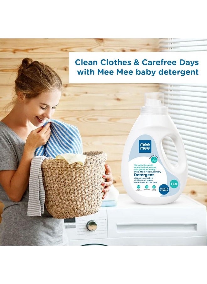 Mild Anti Bacterial Baby Liquid Laundry Detergent, Food Grade, Hypoallergenic Free, Soft On Hands (Bottle, 1 Litre)