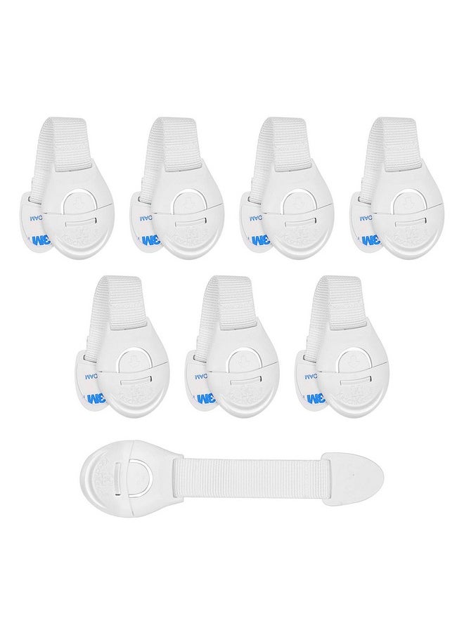 Plastic Baby Safety Drawer Locks 20 Cm X 5 Cm X 1 Cm Gen 2 Pack Of 8 White