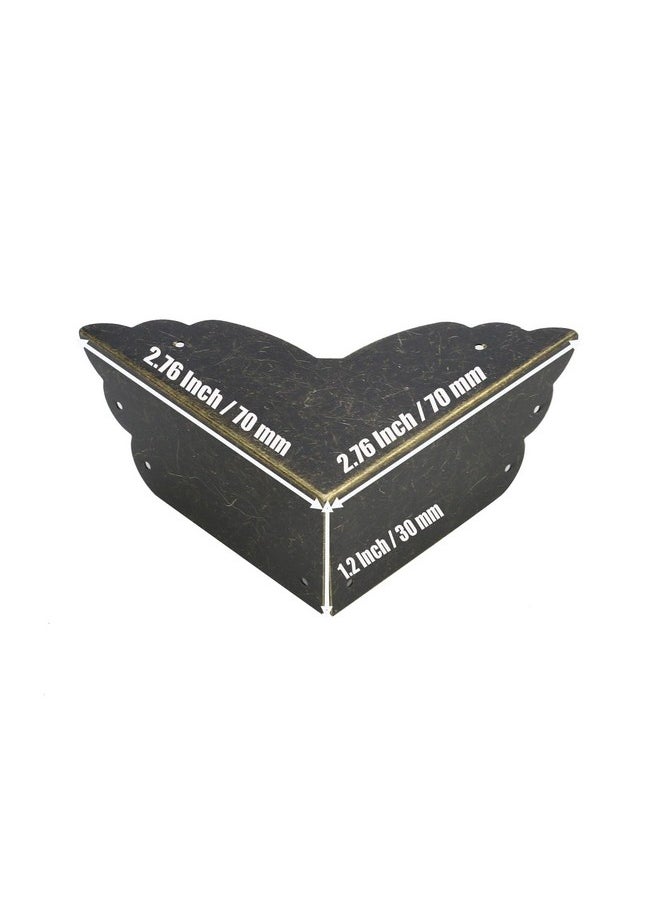 4 Pack Corner Protectors Metal Bronze Box Corners Decorative 2.8X2.8X1.2