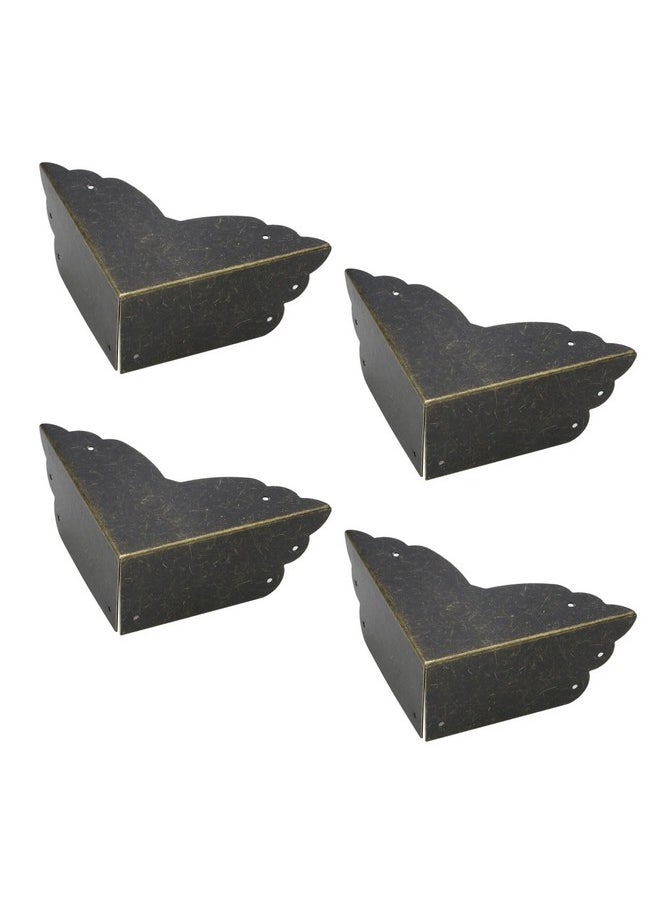 4 Pack Corner Protectors Metal Bronze Box Corners Decorative 2.8X2.8X1.2
