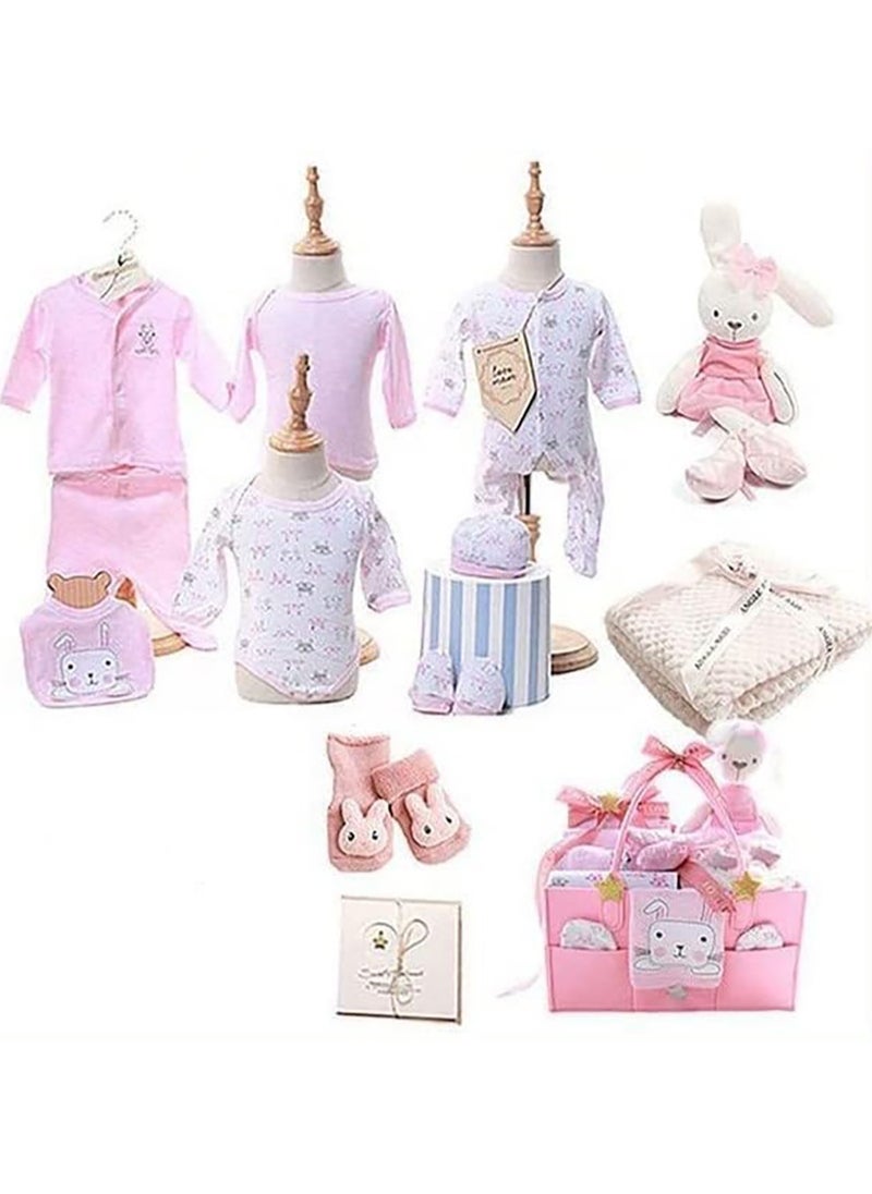 Newborn Gift Set for Baby Boy＆Girl Infant Gift Set Baby Gifts Premium Cotton Baby Clothes Accessories Set Fits Newborn to 3 Months (Rabbit)