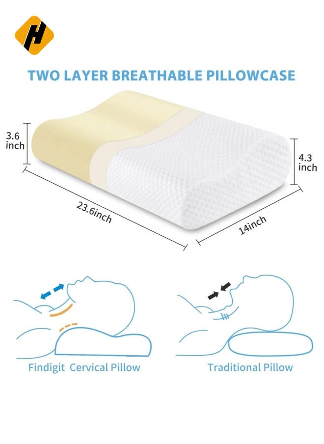 Ergonomic Cervical Orthopedic Sleep Neck Pillow for Neck Shoulder Pain, Side Sleeper Neck Contour Support Memory Foam