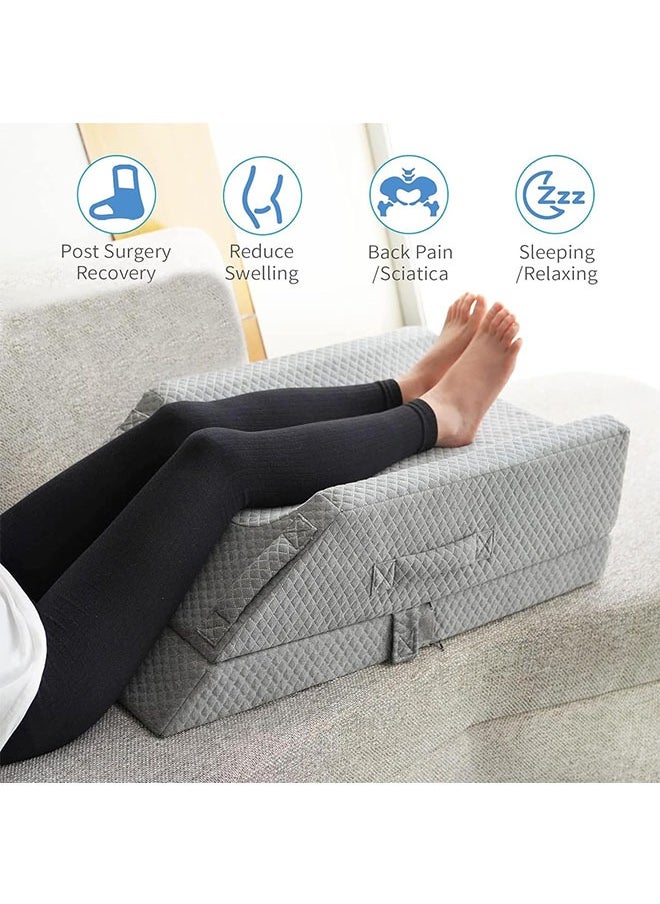 Leg Elevation Pillows,Cooling Memory Foam Leg Pillow for After Surgery Or Rest,Adjustable Wedge Pillow for Sleeping, Knee Pillow for Blood Circulation,Sciatica Back Knee Hip Ankles Pain Relief