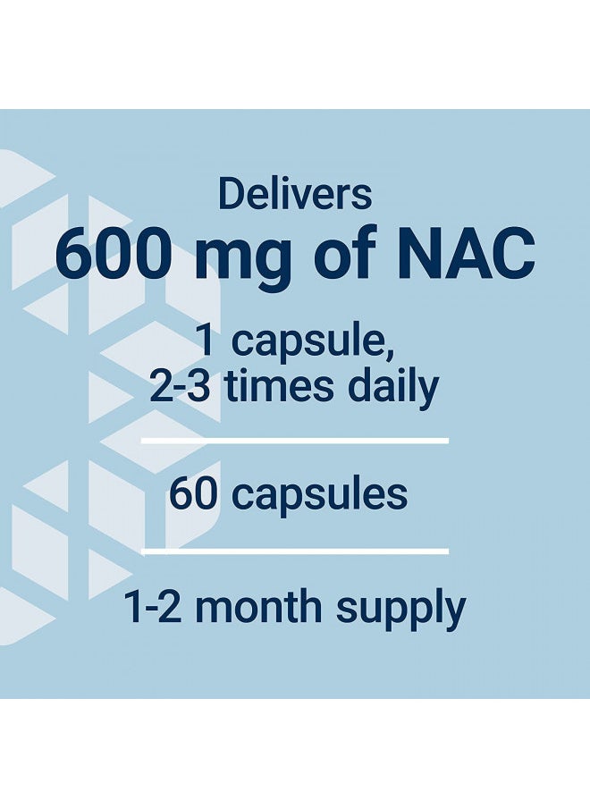 Life Extension N-Acetyl-L-Cysteine (NAC), immune, respiratory, liver health, NAC 600 mg, potent antioxidant support, free-radicals, easy to absorb, 60 capsules