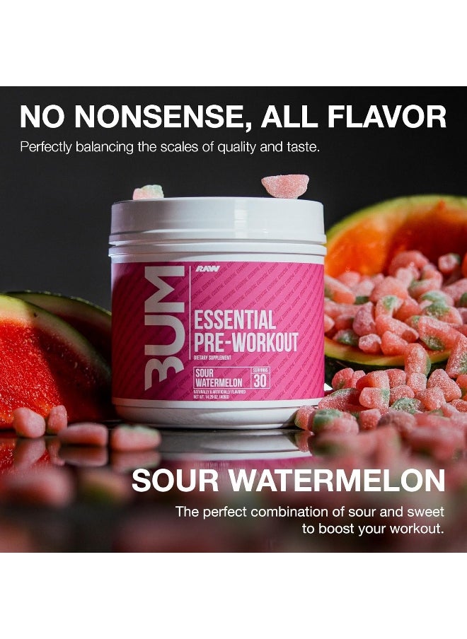 Essential Pre-Workout Unmatched Energy And Focus Enhanced Muscle Pumps Watermelon 30 Servings