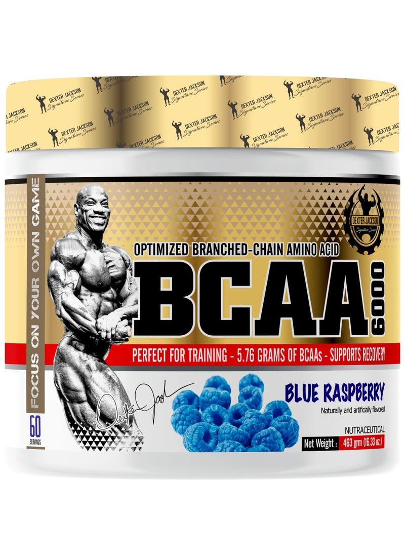 Gold Series BCAA 6000 - Boosts Muscle Recovery & Performance (Blue Raspberry, 60 Servings)