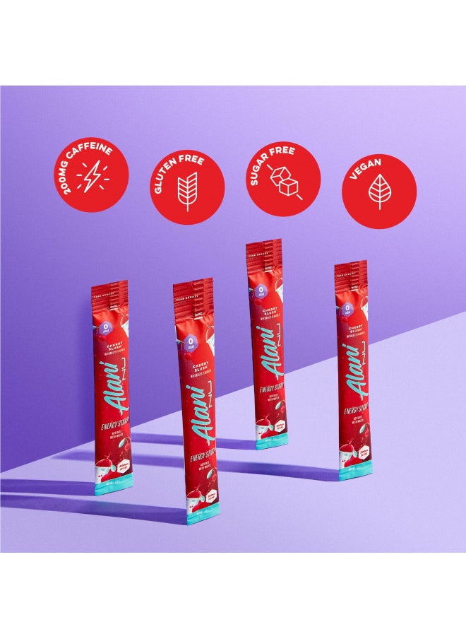 Alani Nu Energy Stick Packets, Activate with Water, 200mg Caffeine, Zero Sugar, 30mcg Biotin, Formulated with Amino Acids Like L-Theanine to Prevent Crashing, Cherry Slush, 10 Sticks Per Pack