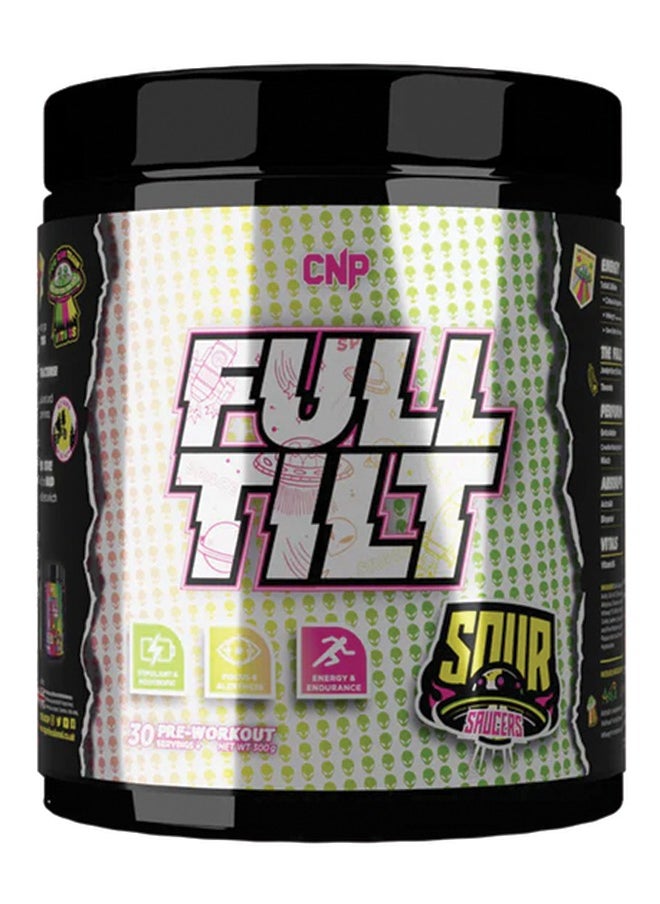 Full Tilt Pre-Workout - 300g, Sour Saucers Flavor, High-Stim Energy, Nootropic Blend for Focus and Performance