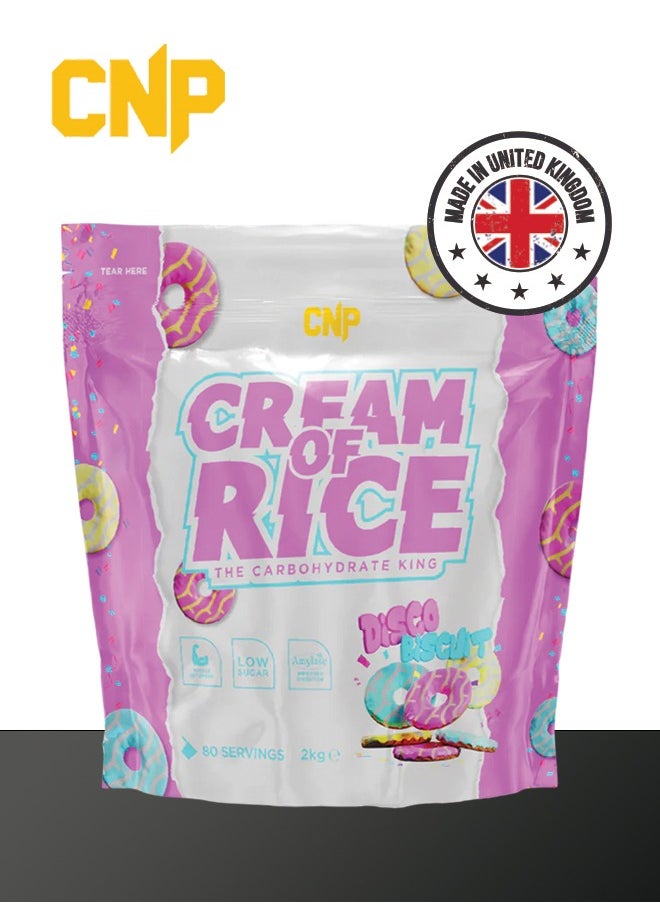 Cream of Rice - 2kg, Disco Biscuits Flavor, High-Quality Complex Carbohydrates for Energy and Recovery