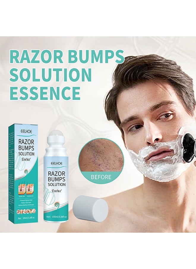 Razor Bump Solution，Prevents Ingrown Hair Reduce Dark Spot Reduce Redhess And Bumps，Hair Growth Inhibitor Safe and Gentle, Delay Hair Growth, No Black Spots，Roll-on 100ml