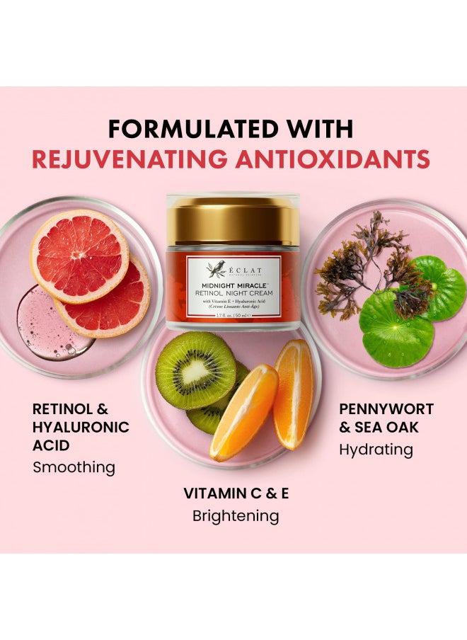 Retinol Cream for Face - Anti Aging Face Cream, Collagen Retinol Face Moisturizer Lotion, Night Cream w/Retinol and Hyaluronic Acid, Retinol Moisturizer Cream, Anti Wrinkle Face Cream, Retinol Serum