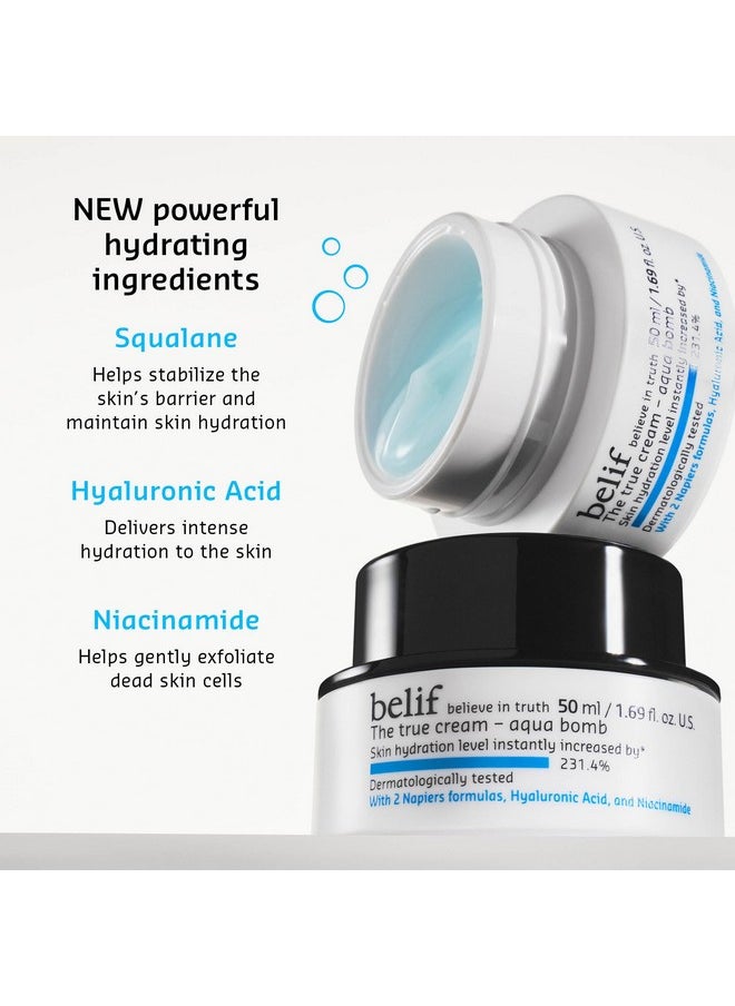 The True Cream Aqua Bomb 50Ml, Daily Lightweight Facial Moisturizer, Hydrating & Plumping Face Cream, Hyaluronic Acid, Niacinamide, Squalane, For All Skin Types, No Mineral Oils Korean Skin Care