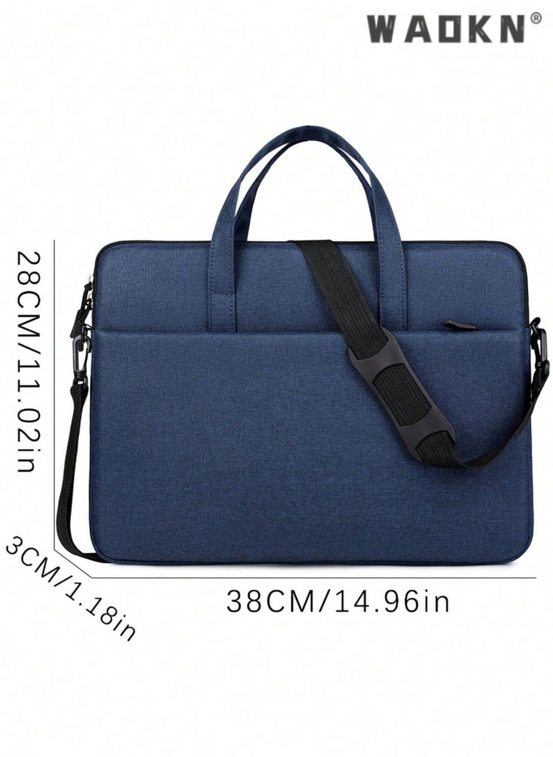 14 Inch Laptop Bag Lightweight Computer Bag Travel Business Briefcase Water Resistance Shoulder Messenger Bag Business Briefcase College 13-14 Inch Laptop Carrier for Men and Women Work Office Blue