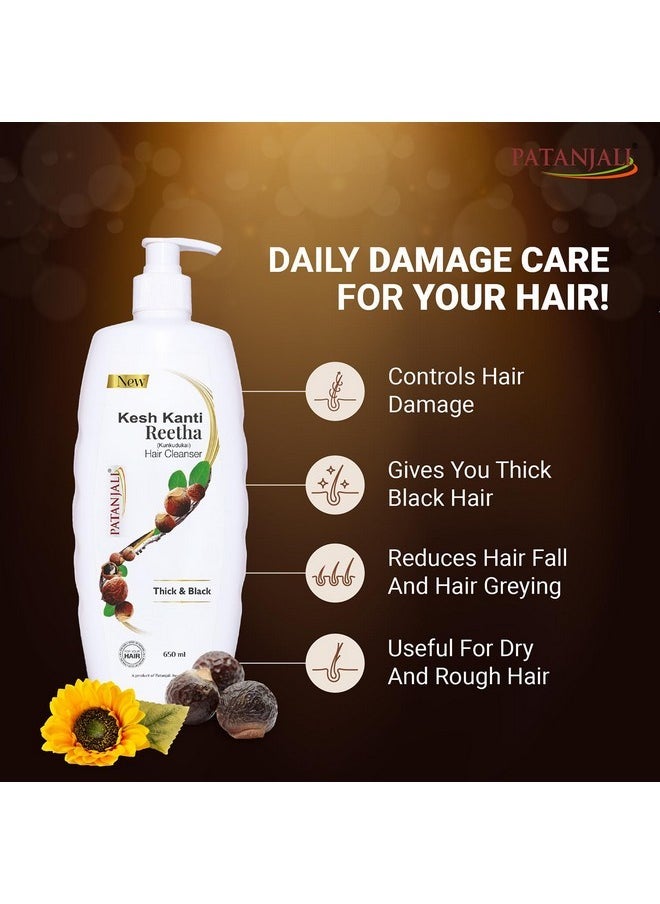 Kesh Kanti Reetha Hair Cleanser 650 Ml, Natural Shampoo For Thick & Black Hair, Scalp Cleansers For Men And Women, All Hair Types