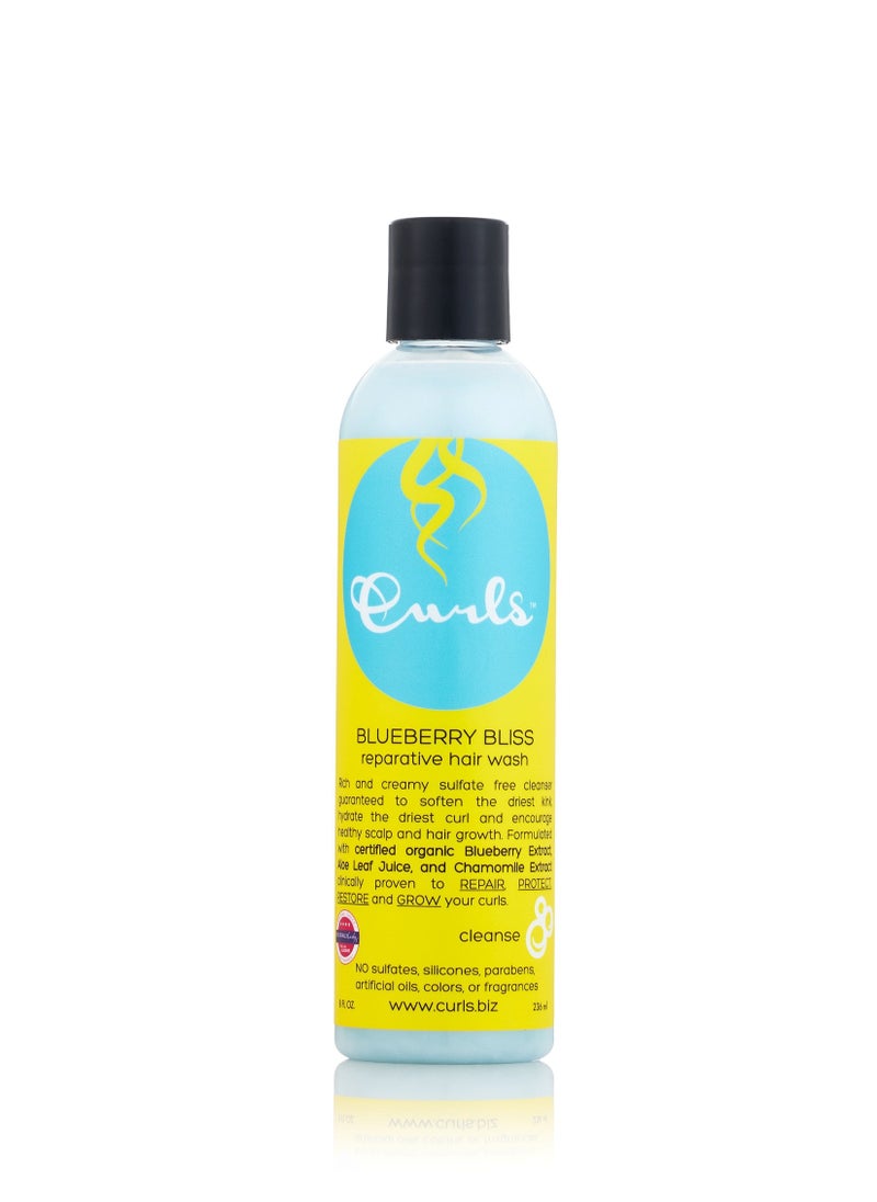 Blueberry Bliss Reparative Hair Wash 236 ml for All Types of Curly Hair Wavy Curly Coily Kinky Cleansing Shampoo