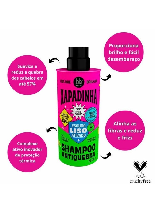 From Rio - Xapadinha - Anti-Breakage Shampoo For Straight Or Straightened Hair, Thermal Protecton, Fiber Alignment, Shine, Frizz Reduction 8.45 Fl Oz