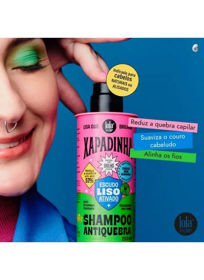 From Rio - Xapadinha - Anti-Breakage Shampoo For Straight Or Straightened Hair, Thermal Protecton, Fiber Alignment, Shine, Frizz Reduction 8.45 Fl Oz