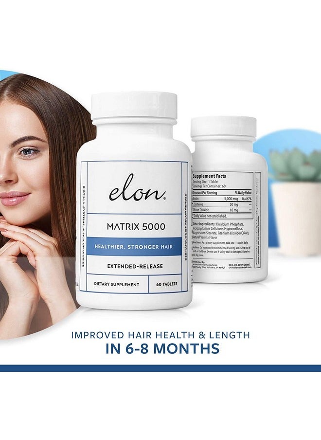 Matrix 5000 Biotin Hair Vitamins (120 Hair Growth Pills) - Biotin 5000Mcg Vitamins For Hair Growth W/Extended Release-Promotes Healthy & Strong Hair-Suitable For All Hair Types-60 Each
