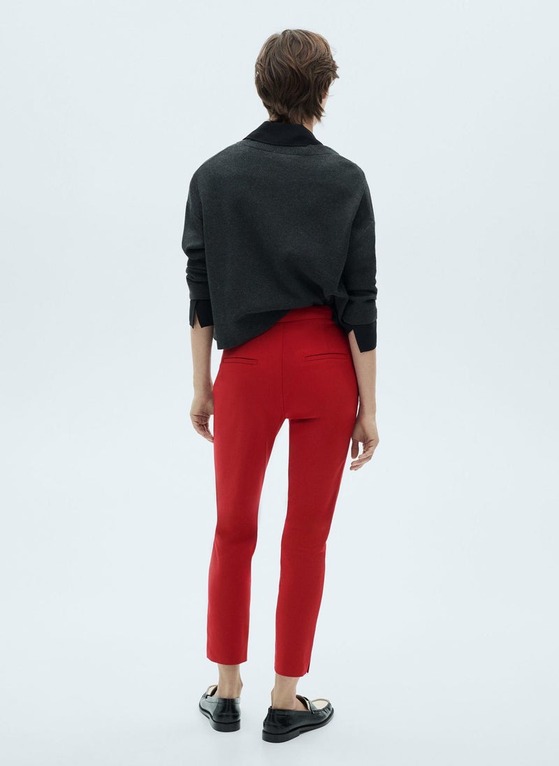 Straight-Fit Cotton Pants