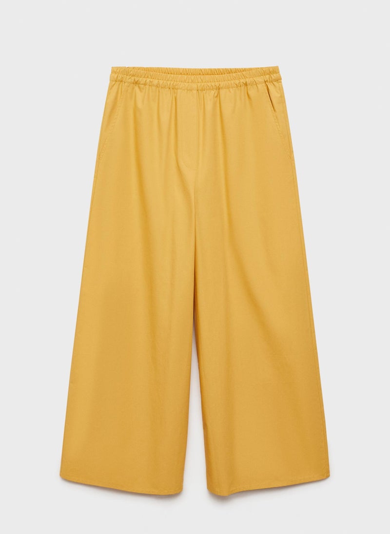 Casual Cotton Culotte Pants