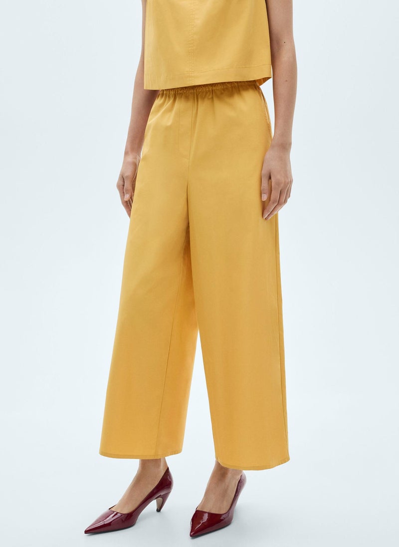 Casual Cotton Culotte Pants