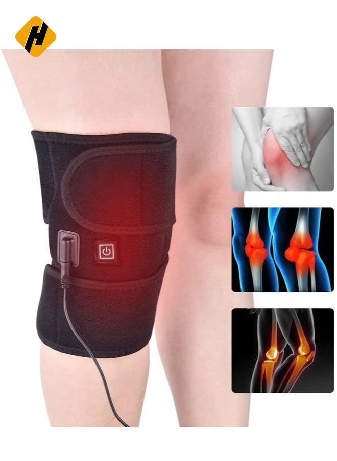 2PCS Heating Knee Pads Knee Brace Support Pads Thermal Heat Therapy Wrap Hot Compress Knee Massager for Cramps Arthritis Pain Relief